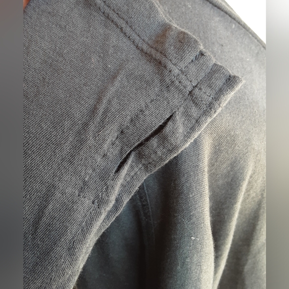 Peace Love World I Am Love Black Graphic Long Sleeve Top. - Picture 5 of 8